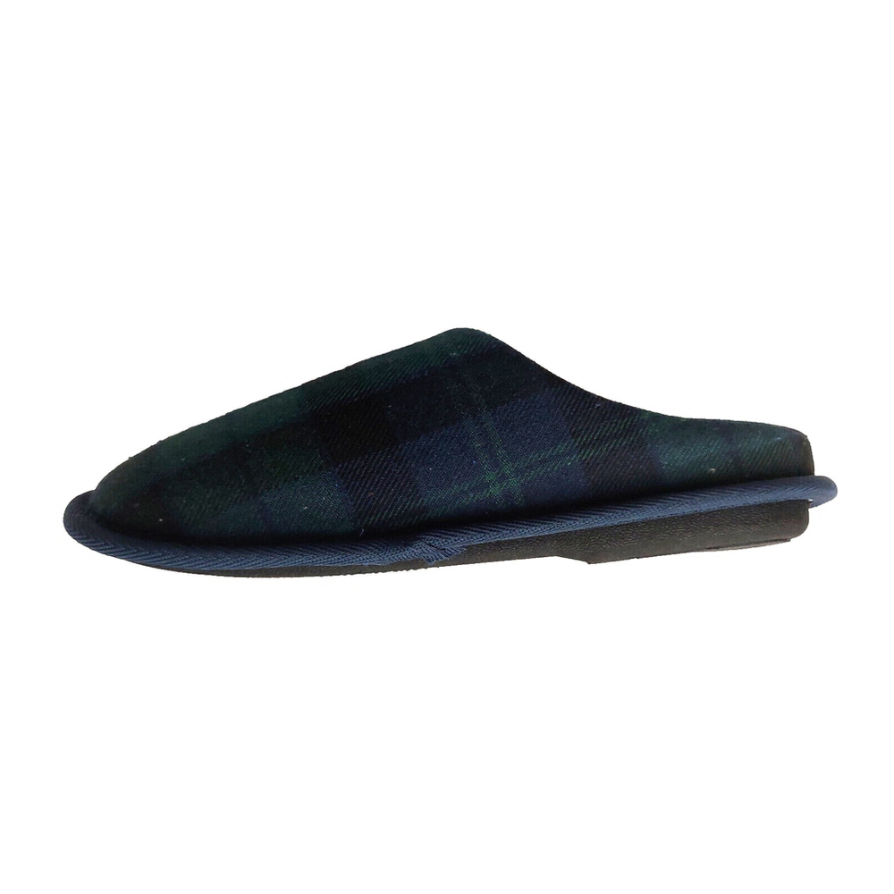 Club Room Men's Blue & Green Plaid Indoor/Outdoor Slippers Size Small 6-7 - Picture 9 of 15